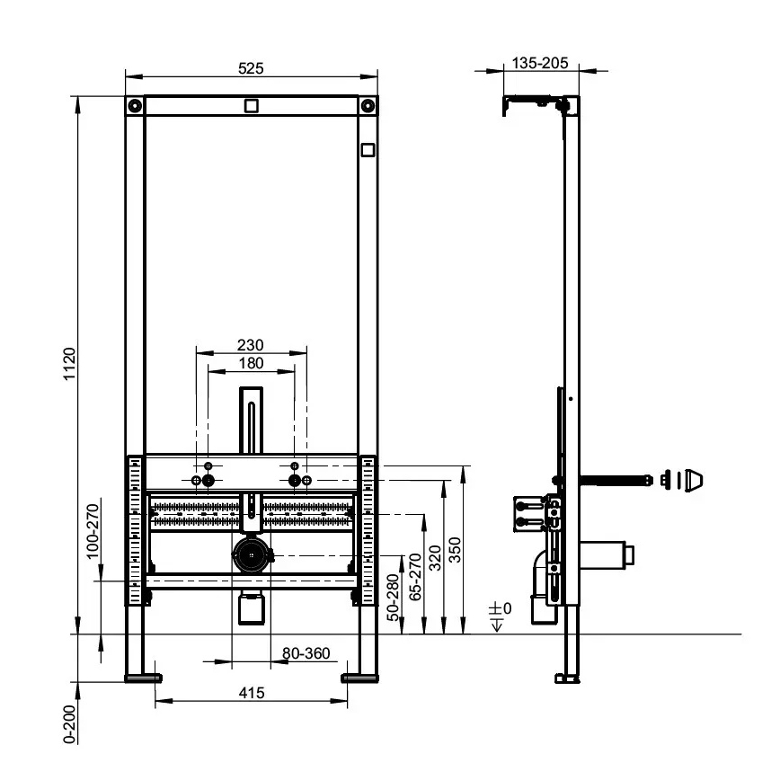 Villeroy & Boch 92214800 - Módulo empotrado para bidé VICONNECT 112 cm