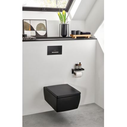 Villeroy & Boch 922169AN - Pulsador de descarga VICONNECT negro mate/cromo mate