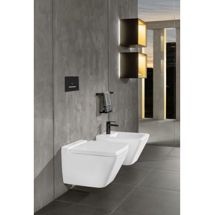 Villeroy & Boch 922169AN - Pulsador de descarga VICONNECT negro mate/cromo mate