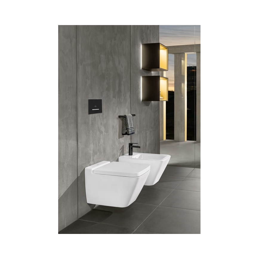 Villeroy & Boch 922169AN - Pulsador de descarga VICONNECT negro mate/cromo mate