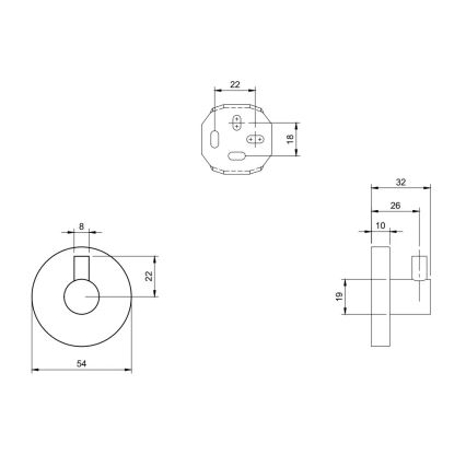 Villeroy & Boch TVA15101100061 - Gancho de pared ELEMENTS cromo brillante