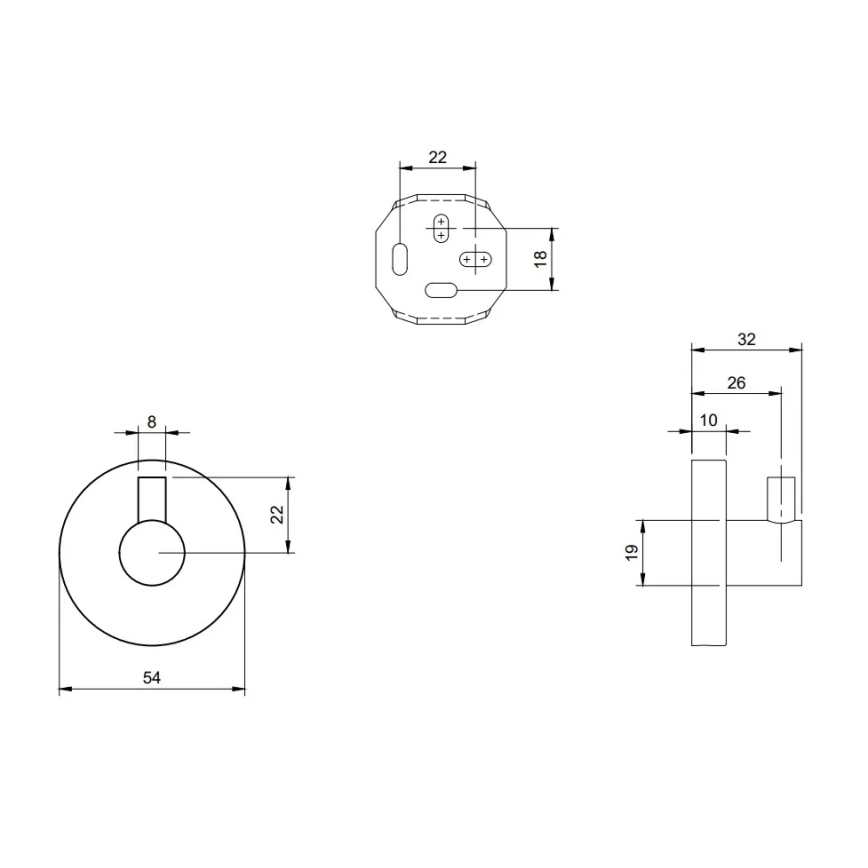 Villeroy & Boch TVA15101100061 - Gancho de pared ELEMENTS cromo brillante