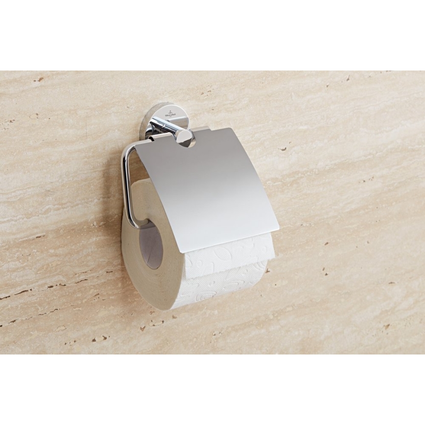 Villeroy & Boch TVA15101300061 - Soporte para papel higiénico ELEMENTS, cromo brillante