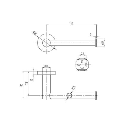 Villeroy & Boch TVA15101400061 - Portarrollos para papel higiénico ELEMENTS en cromo brillante