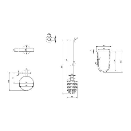 Villeroy & Boch TVA15101600061 - Escobilla de WC de pared ELEMENTS, cristal/cromo pulido