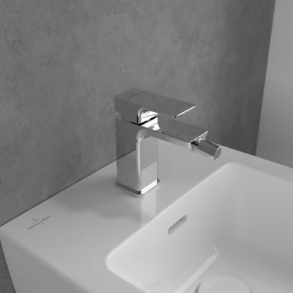 Villeroy & Boch TVB11200100061 - Grifo para bidé + válvula de desagüe SUBWAY 3.0 cromo brillante