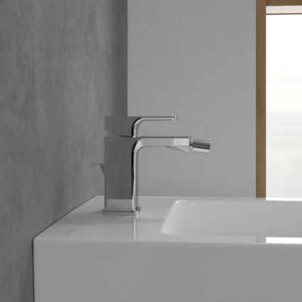 Villeroy & Boch TVB11200100061 - Grifo para bidé + válvula de desagüe SUBWAY 3.0 cromo brillante