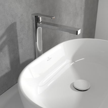 Villeroy & Boch TVW10300500061 - Grifo de lavabo ARCHITECTURA con válvula de desagüe, 32,9 cm, cromado brillante