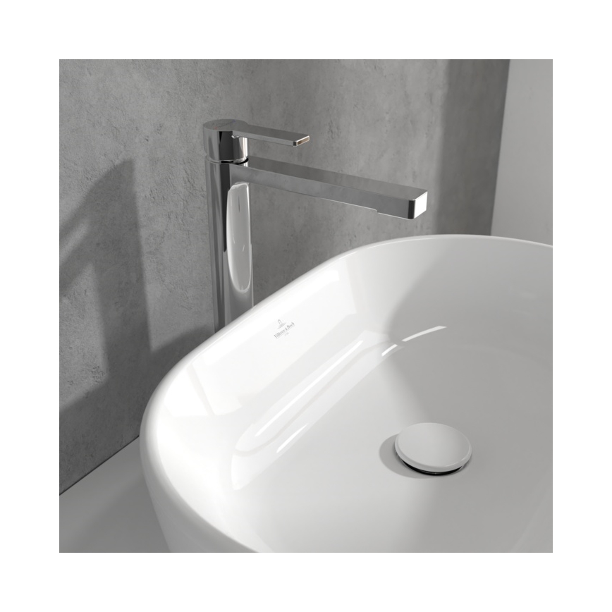 Villeroy & Boch TVW10300500061 - Grifo de lavabo ARCHITECTURA con válvula de desagüe, 32,9 cm, cromado brillante