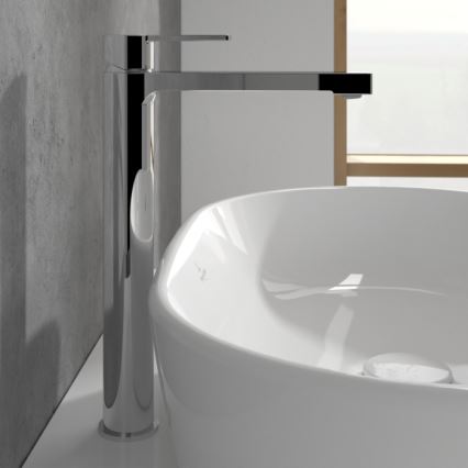 Villeroy & Boch TVW10300500061 - Grifo de lavabo ARCHITECTURA con válvula de desagüe, 32,9 cm, cromado brillante