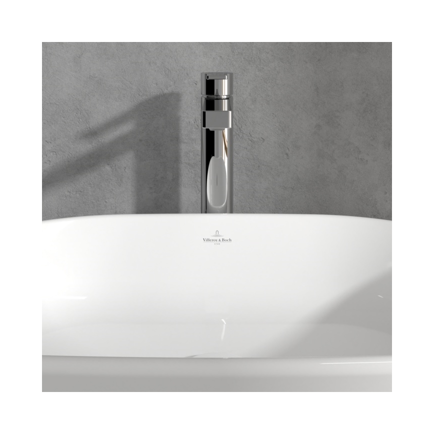 Villeroy & Boch TVW10300500061 - Grifo de lavabo ARCHITECTURA con válvula de desagüe, 32,9 cm, cromado brillante