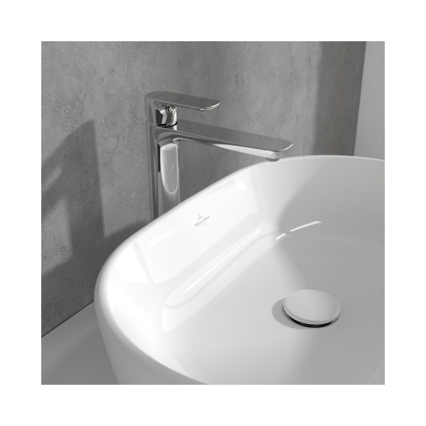 Villeroy & Boch TVW10410511061 - Grifo para lavabo + válvula de desagüe O.NOVO 29,5 cm cromo brillante