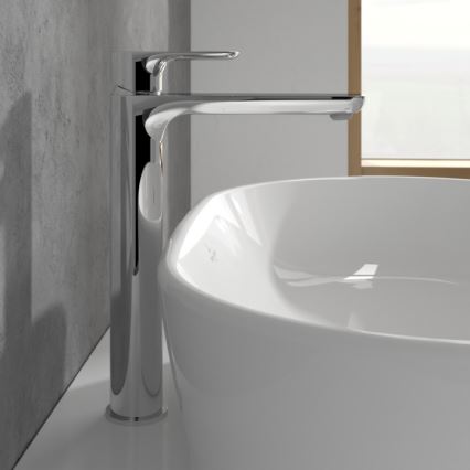 Villeroy & Boch TVW10410511061 - Grifo para lavabo + válvula de desagüe O.NOVO 29,5 cm cromo brillante