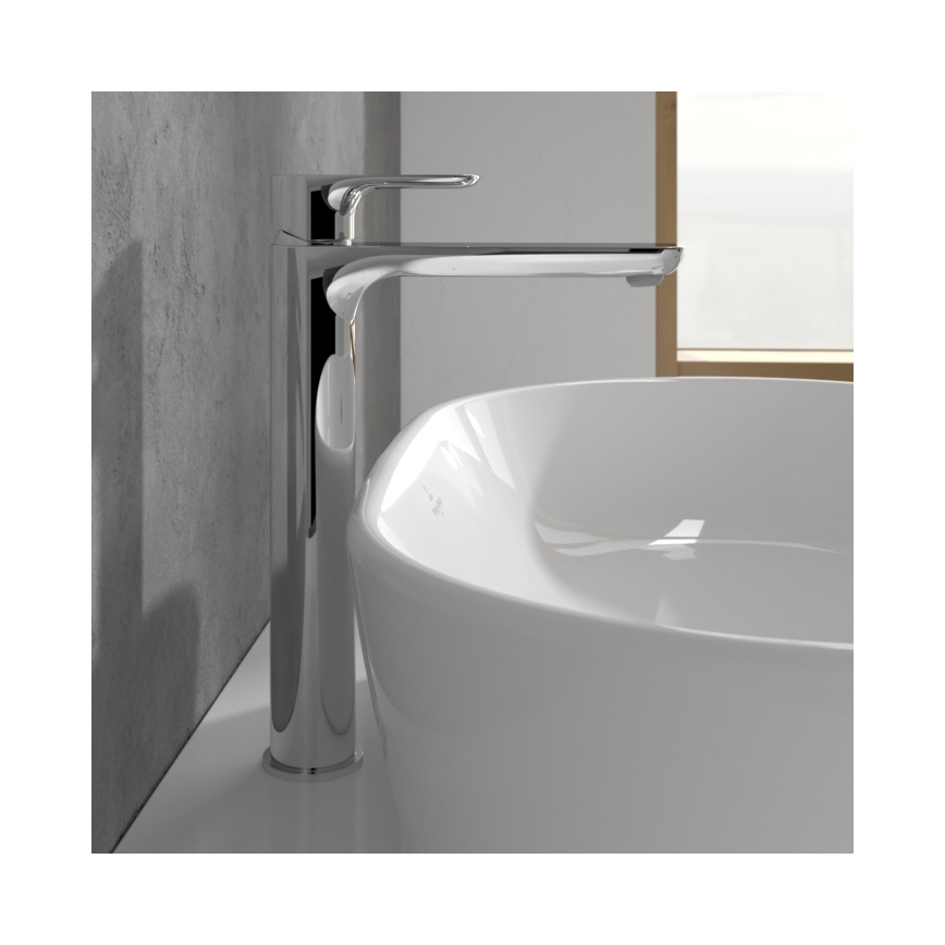 Villeroy & Boch TVW10410511061 - Grifo para lavabo + válvula de desagüe O.NOVO 29,5 cm cromo brillante
