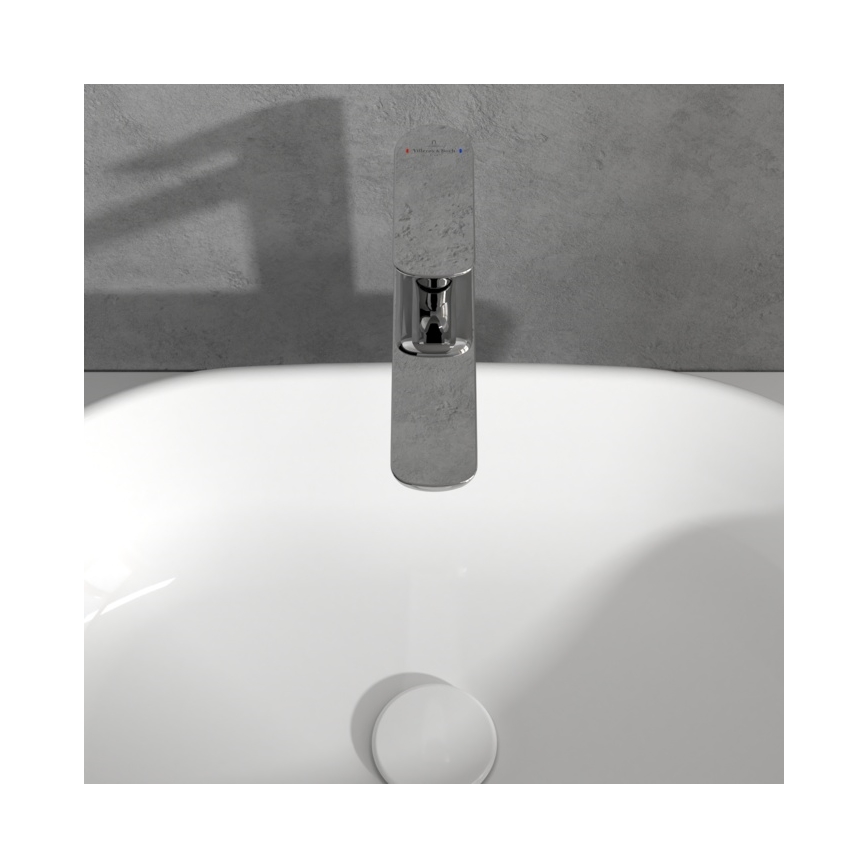 Villeroy & Boch TVW10410511061 - Grifo para lavabo + válvula de desagüe O.NOVO 29,5 cm cromo brillante