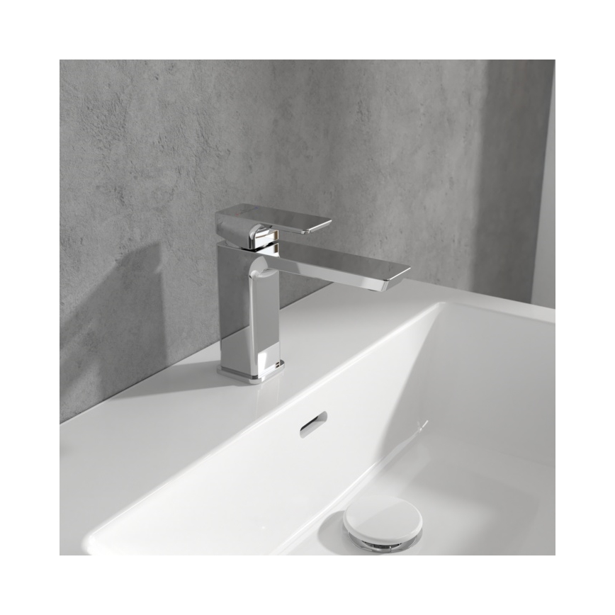 Villeroy & Boch TVW11200300061 - Grifo de lavabo SUBWAY 15,5 cm, cromo pulido