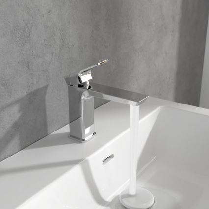 Villeroy & Boch TVW11200300061 - Grifo de lavabo SUBWAY 15,5 cm, cromo pulido