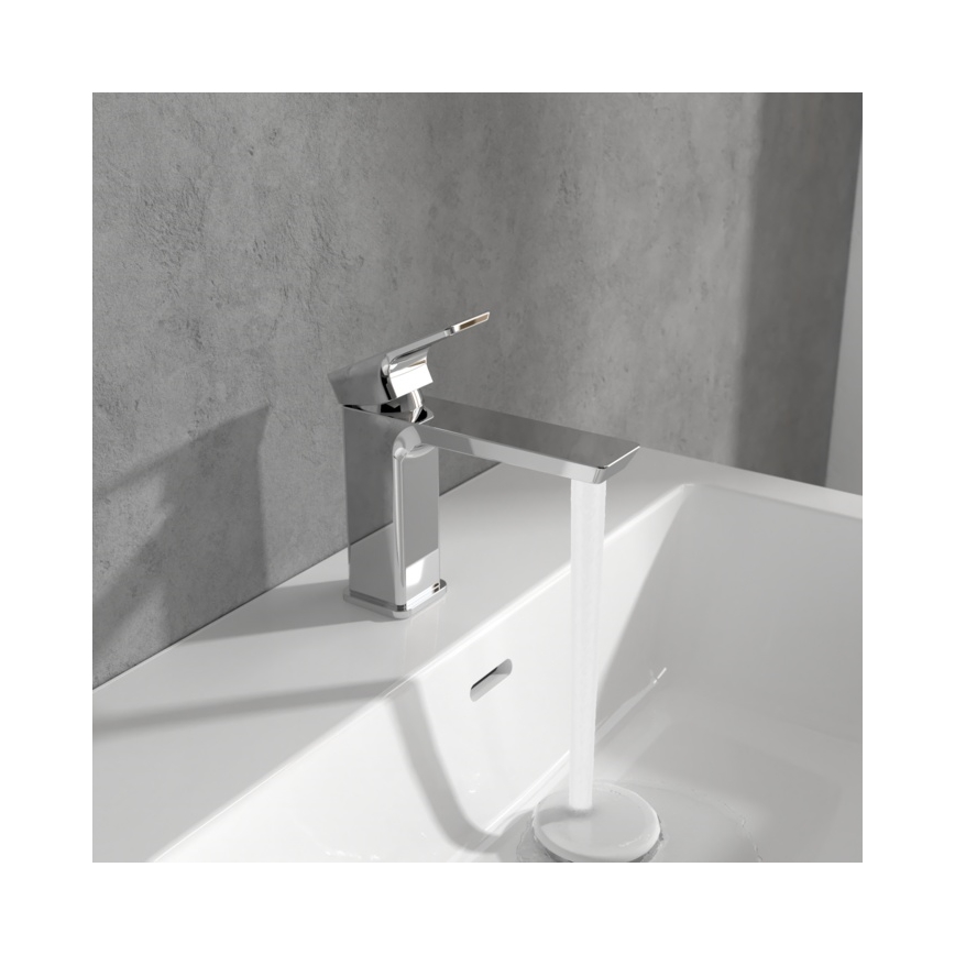 Villeroy & Boch TVW11200300061 - Grifo de lavabo SUBWAY 15,5 cm, cromo pulido