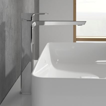 Villeroy & Boch TVW11200400061 - Grifo monomando para lavabo SUBWAY 3.0 29,5 cm, cromo brillante