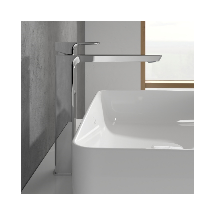 Villeroy & Boch TVW11200400061 - Grifo monomando para lavabo SUBWAY 3.0 29,5 cm, cromo brillante