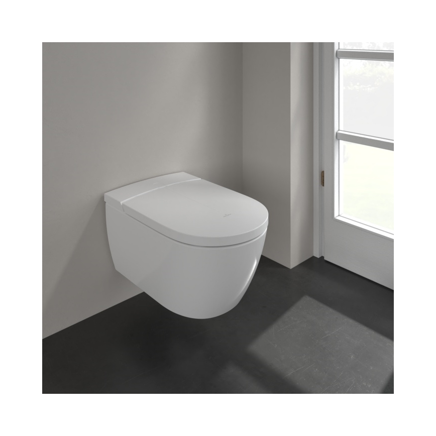 Villeroy & Boch V0E100R1 - Bidé suspendido con asiento SoftClose VICLEAN cerámica/blanco +mando a distancia