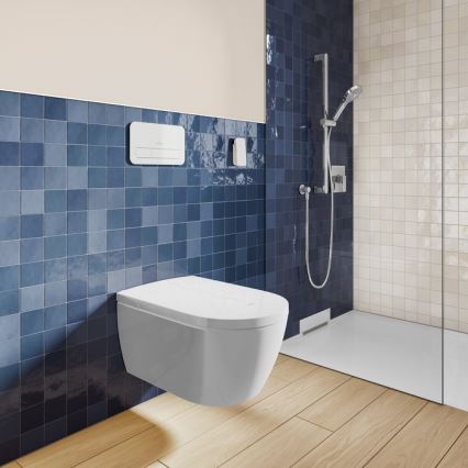 Villeroy & Boch V0E100R1 - Bidé suspendido con asiento SoftClose VICLEAN cerámica/blanco +mando a distancia
