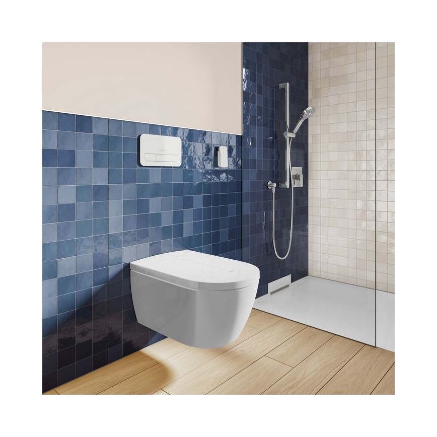 Villeroy & Boch V0E100R1 - Bidé suspendido con asiento SoftClose VICLEAN cerámica/blanco +mando a distancia