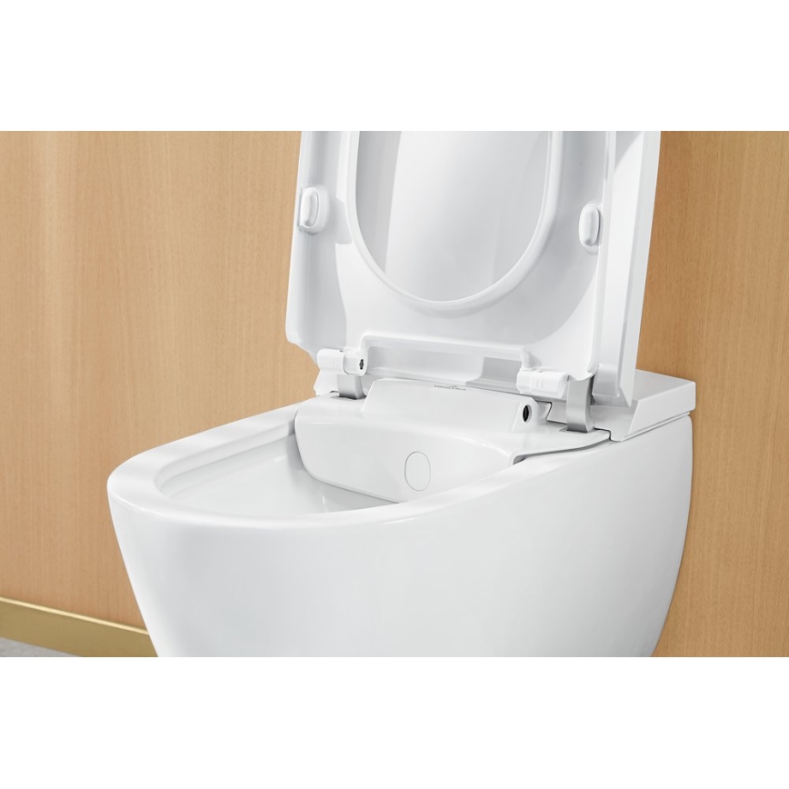 Villeroy & Boch V0E100R1 - Bidé suspendido con asiento SoftClose VICLEAN cerámica/blanco +mando a distancia