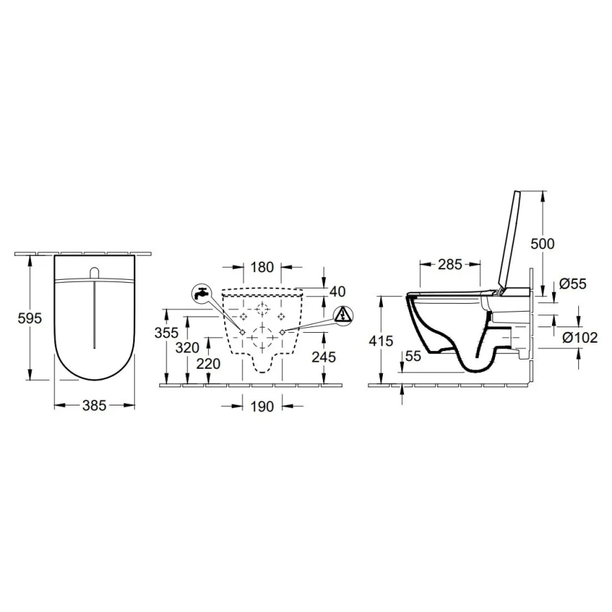Villeroy & Boch V0E100R1 - Bidé suspendido con asiento SoftClose VICLEAN cerámica/blanco +mando a distancia