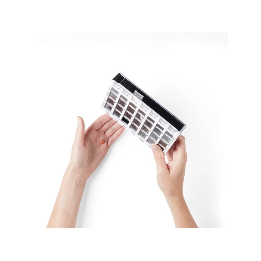 Vitility - Dispensador semanal de medicamentos blanco/negro