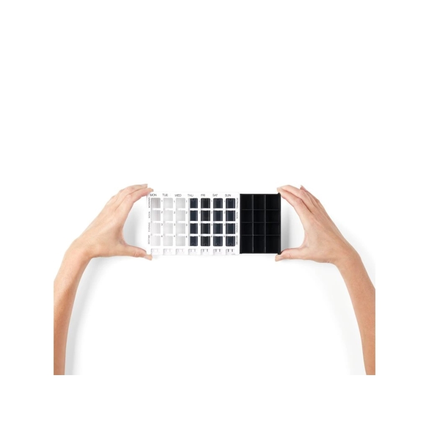 Vitility - Dispensador semanal de medicamentos blanco/negro