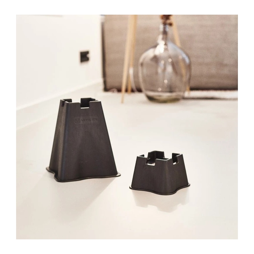 Vitility - Set de 4 elevadores para cama de 7 cm, negro