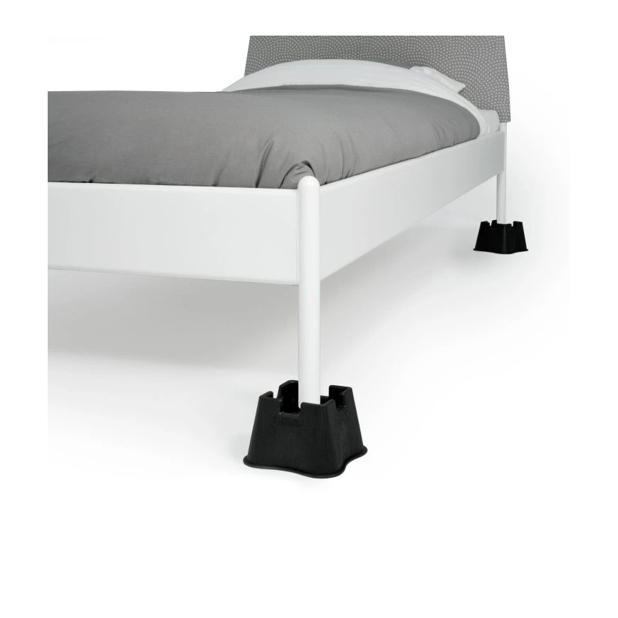Vitility - Set de 4 elevadores para cama de 7 cm, negro