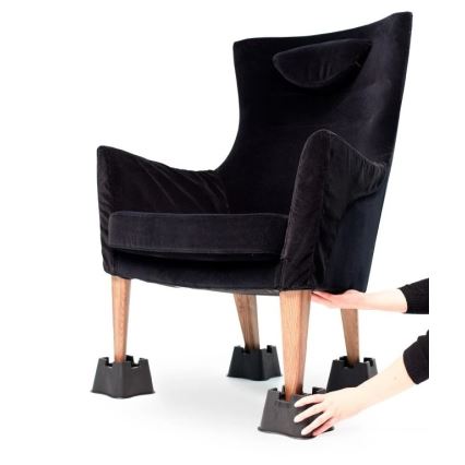 Vitility - Set de 4 elevadores para cama de 7 cm, negro