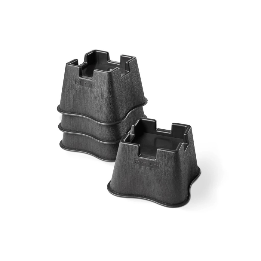 Vitility - Set de 4 elevadores para cama de 7 cm, negro