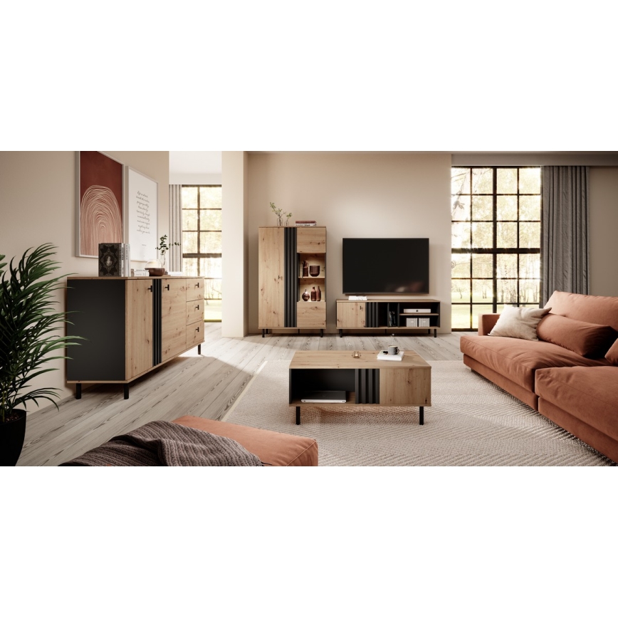 Vitrina BADIA roble/antracita