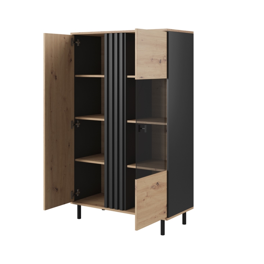 Vitrina BADIA roble/antracita