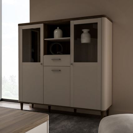 Vitrina VIRO marrón/beige