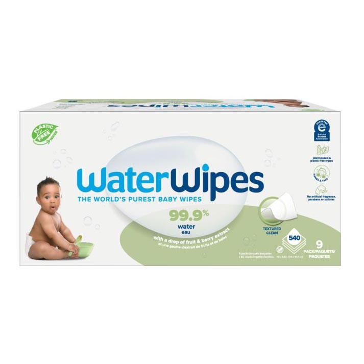 WaterWipes - SET 9x Toallitas húmedas sin plástico Soapberry 60 unidades (540 unidades)
