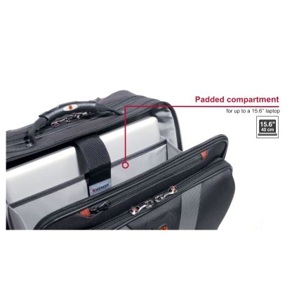 Wenger - Equipaje de viaje con ruedas 29 l + Funda para computadora portátil 15,6" Granada negro