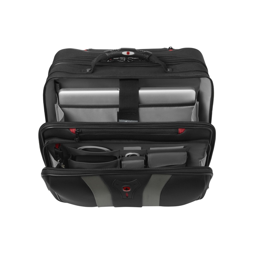 Wenger - Equipaje de viaje con ruedas 29 l + Funda para computadora portátil 15,6" Granada negro