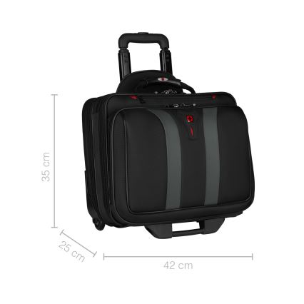 Wenger - Equipaje de viaje con ruedas 29 l + Funda para computadora portátil 15,6" Granada negro