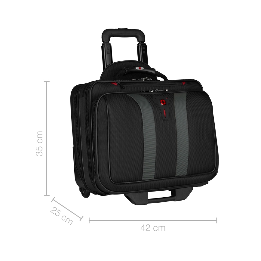 Wenger - Equipaje de viaje con ruedas 29 l + Funda para computadora portátil 15,6" Granada negro