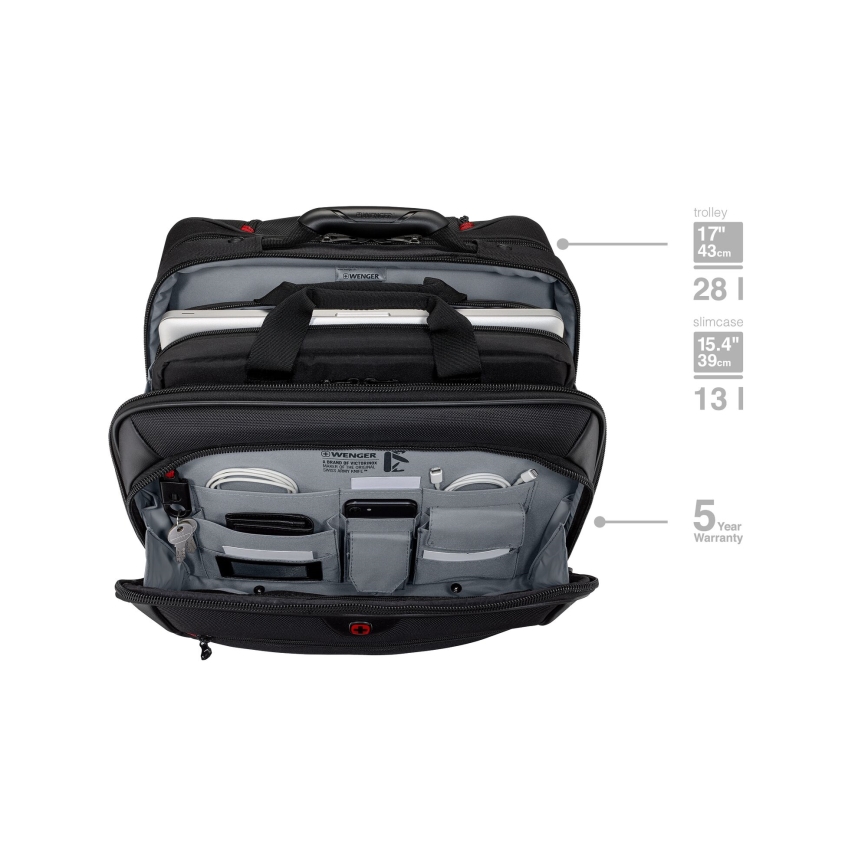 Wenger - Maleta de viaje con ruedas 23 l 17" + bolsa para portátil 15,4" Potomac negro