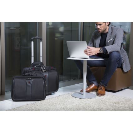 Wenger - Maleta de viaje con ruedas 25 l 17" + bolsa para portátil 15,6" Patriot negro