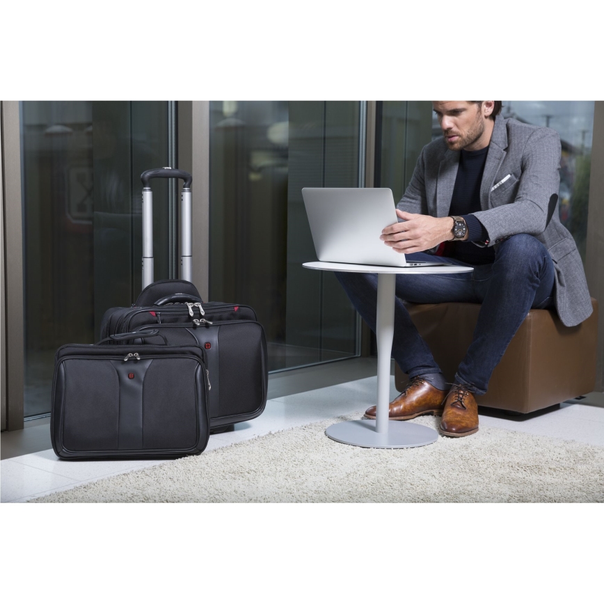 Wenger - Maleta de viaje con ruedas 25 l 17" + bolsa para portátil 15,6" Patriot negro