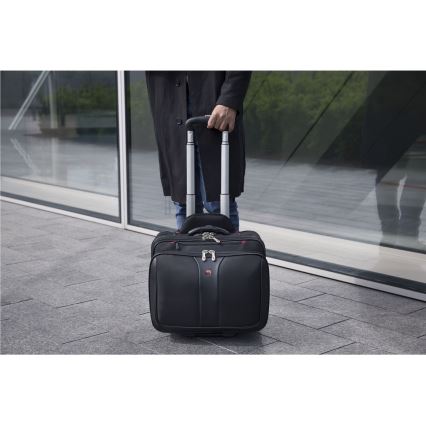 Wenger - Maleta de viaje con ruedas 25 l 17" + bolsa para portátil 15,6" Patriot negro