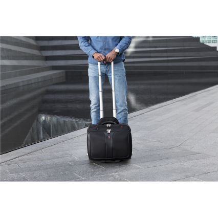 Wenger - Maleta de viaje con ruedas 25 l 17" + bolsa para portátil 15,6" Patriot negro