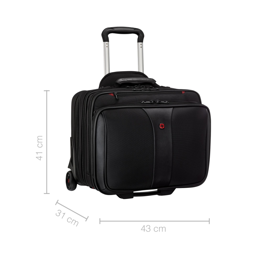 Wenger - Maleta de viaje con ruedas 25 l 17" + bolsa para portátil 15,6" Patriot negro