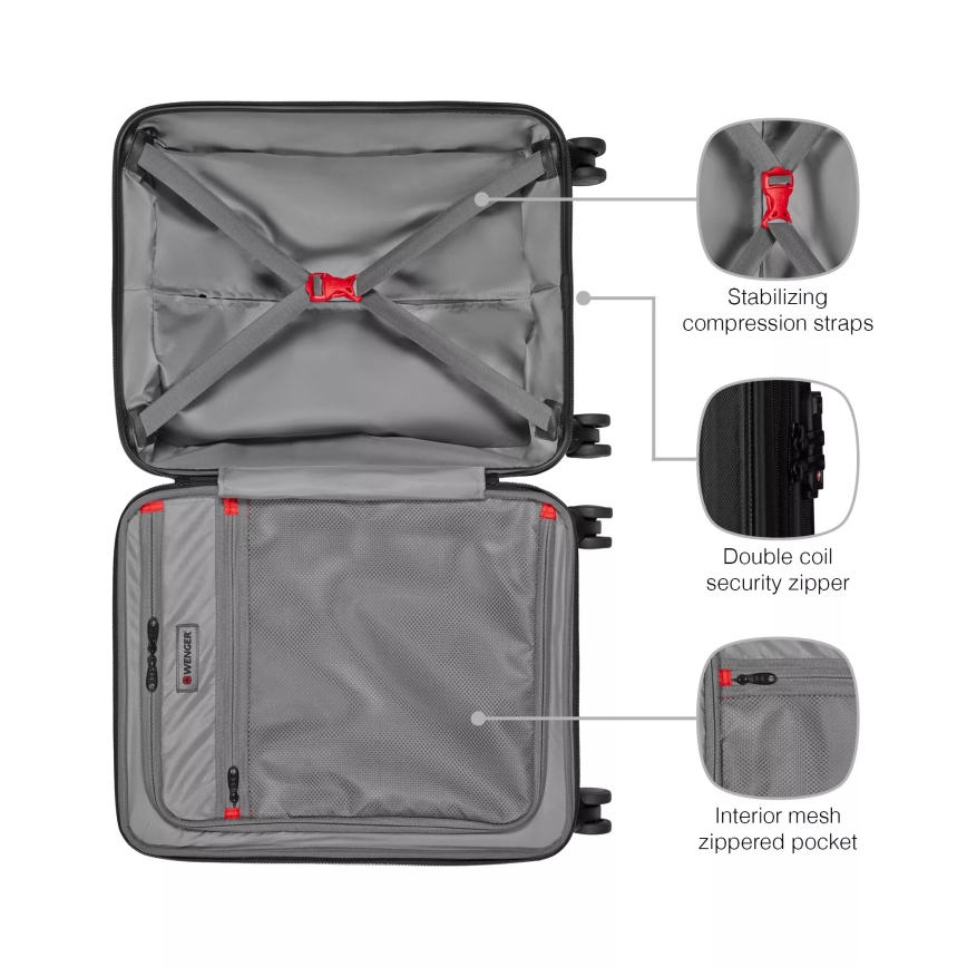 Wenger - Maleta de viaje con ruedas 39 l Legacy negro